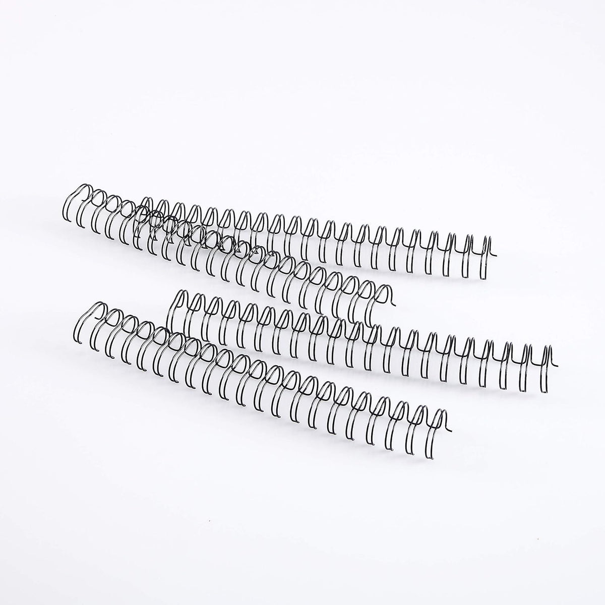 BNC Double Loop Wire Binding Rings Letter Size 3:1 Loops 32 Holes Black Color Pack of 100 (1/2 Inches)