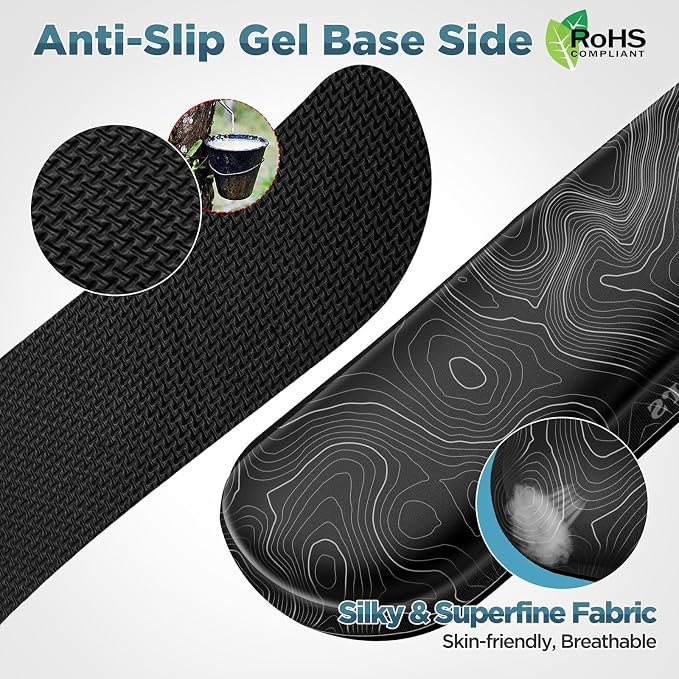 Gimars Enlarge Silky and Superfine Fabric Gel Memory Foam Keyboard Wrist Rest Set, Ergonomic Keyboard Mouse Wrist Support for Typing Pain Relief, Comfort for Office, Gaming, Computer-Map Pattern