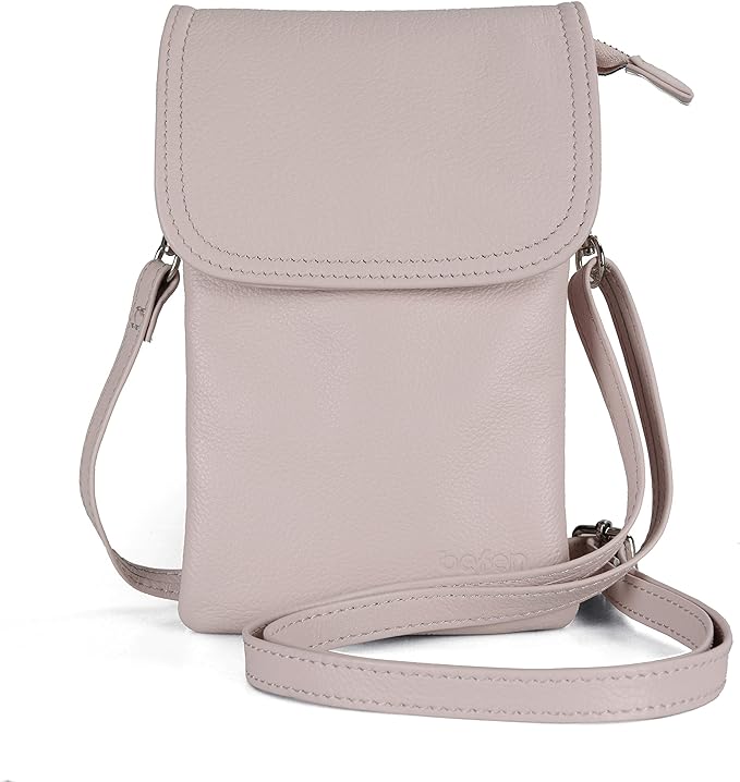 befen Genuine Leather Small Crossbody Bags for Women Cell Phone Travel Bag | Soft Real Leather, Adjustable Shoulder Strap, Card Slots, Compact Size, Daily Travel Shopping Outing Use, Phone Purse