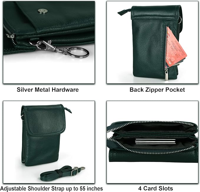 befen Genuine Leather Small Crossbody Bags for Women Cell Phone Travel Bag | Soft Real Leather, Adjustable Shoulder Strap, Card Slots, Compact Size, Daily Travel Shopping Outing Use, Phone Purse