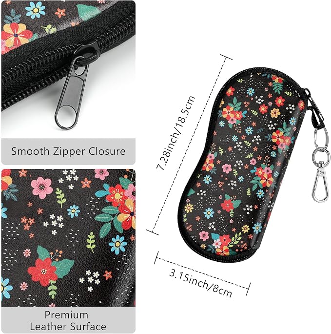 MoKo Sunglasses Soft Case Ultra Light Neoprene Zipper Eyeglass Case for Men Women