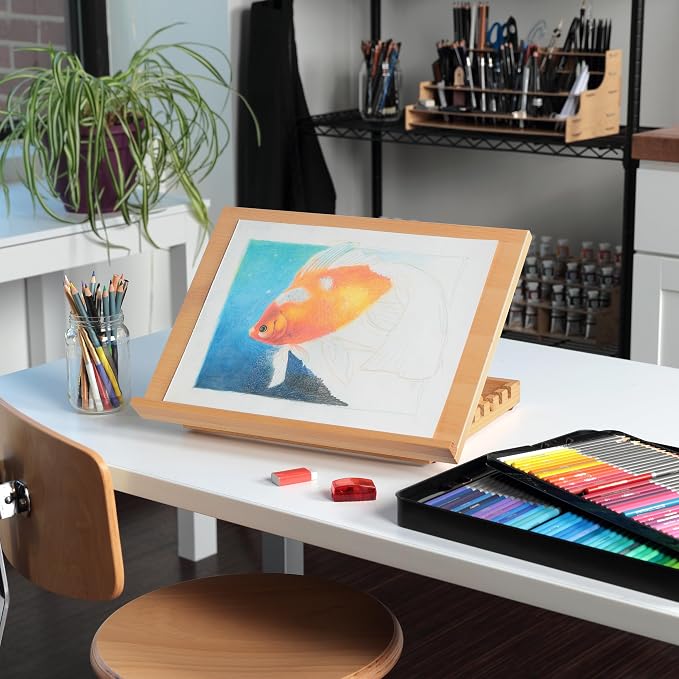 SoHo Urban Artist 12x16-5 Pack - Adjustable Portable Drawing Board Stand Easel, 5 Positions, Natural Beechwood Finish