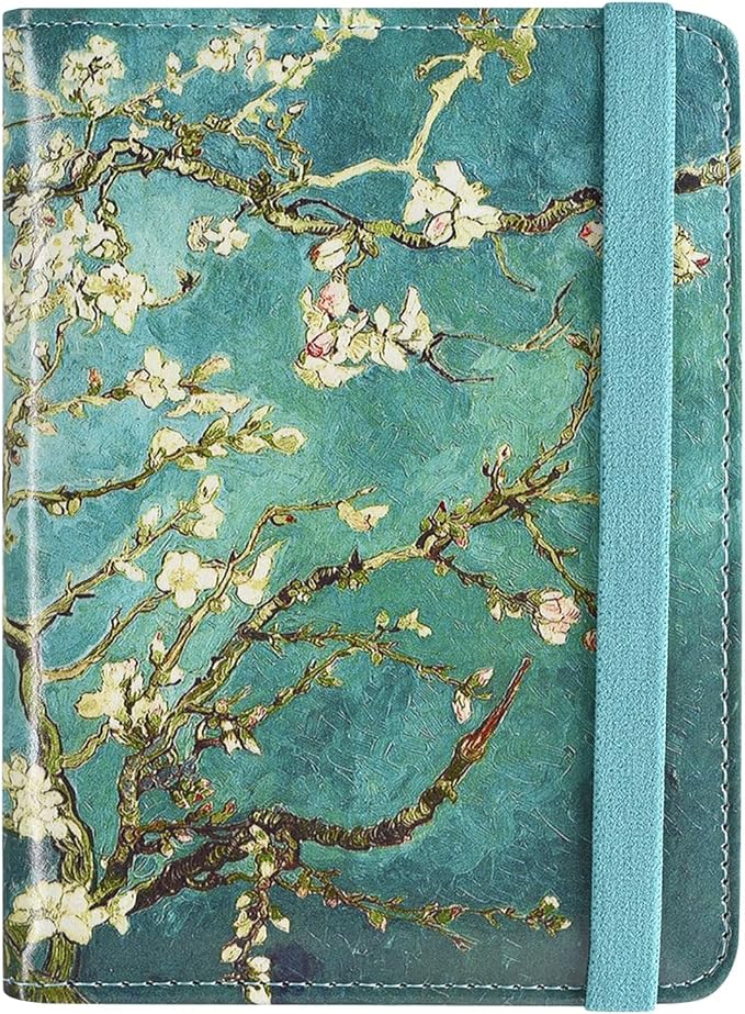 ACdream RFID BLOCKING Passport Holder Travel Wallet - Premium PU Leather Cover Passport book with Card Holder, Pen Slot, Keep Organization, and Travel Essentials for Women and Men, Blossom