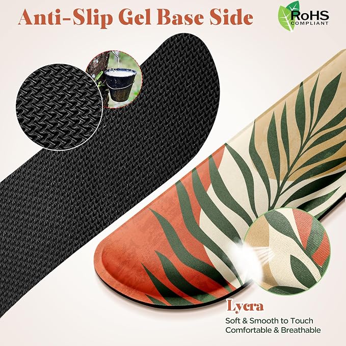 Gimars Enlarge Silky and Superfine Fabric Gel Memory Foam Keyboard Wrist Rest Set, Ergonomic Keyboard Mouse Wrist Support for Typing Pain Relief, Comfort for Office, Gaming, Computer-Morandi Orange