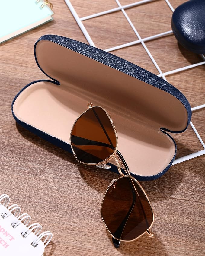 Frienda 3 Pieces Hard Shell Glasses Case Eyeglass Case Protective Sunglass Holder with Cleaning Cloth for Men Women Unisex