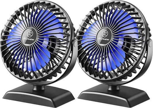 JZCreater USB Desk Fan, 2Pack USB Fan, 360 Rotation Desktop Fan with 3 Speed, Table Personal Cooling Fan, Quiet Mini Desk Fan, USB Powered, Small Fan for Home Office Bedroom Car Travel, Pink