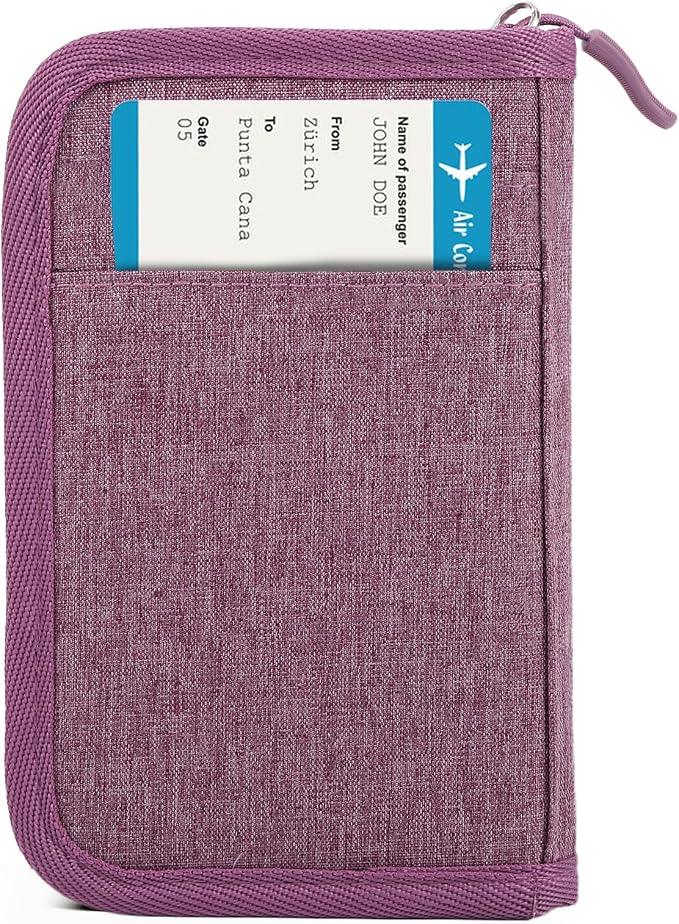 Passport Holder for Travel, Women Rfid Blocking Passport Wallet, Travel Essentials Premium Wallets, Waterproof Passport Holders Bag for Men Traveling, Travel Document Organizer Credit Cards Case