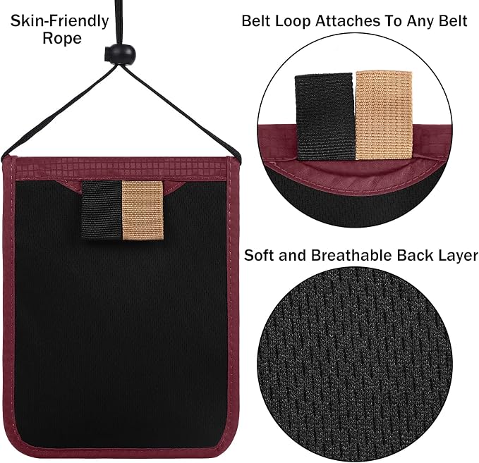 Travel Pouch Neck Wallet Family Passport Holder Organizer Case with RFID Blocking | Family Passport Holder