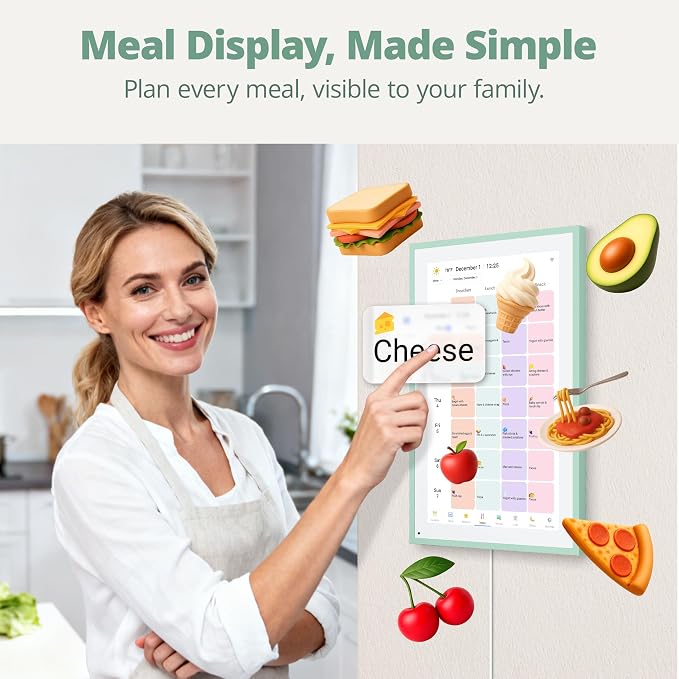 Dragon Touch 15.6 inch Digital Calendar & Chore Chart - Interactive Touchscreen Smart Family Planner,Digital Picture Frame for Mom, Women, Christmas & Weddings Mint Green