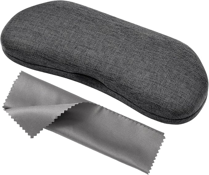 Vemiss Hard Shell Sunglasses Case, Large Linen Fabric Protective Glasses Case for Men Women