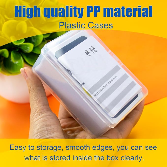 JINUPHION 4 Pcs Playing Card Case, Works for 112 Standard UN* Cards And Other Same Or Smaller Size Very Well, Plastic Clear Card Deck Box Storage,4 1/2" ×3 1/4" ×1 1/8" (NO Cards)