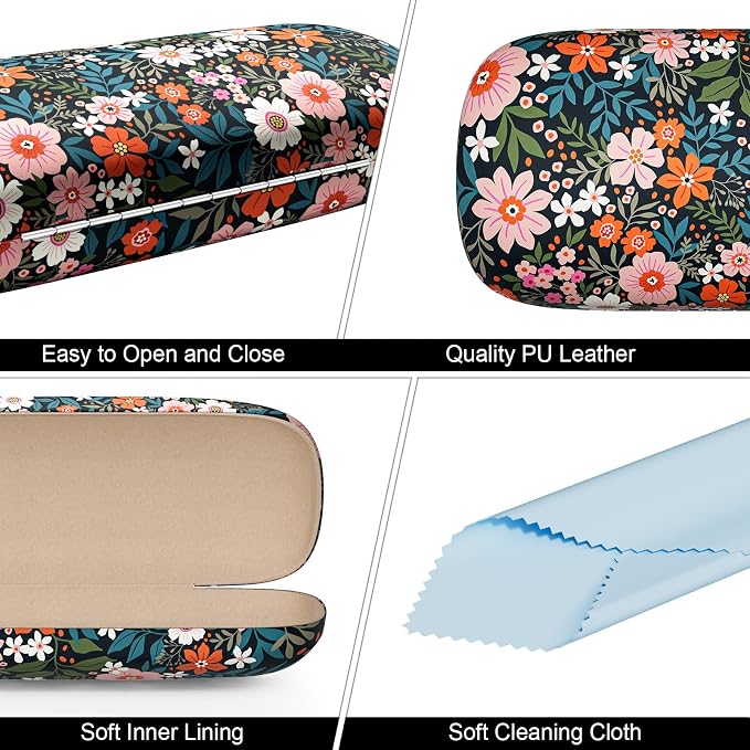 Eyeglasses Case, Hard Shell Protective Case for Glasses, Unisex for Women Men
