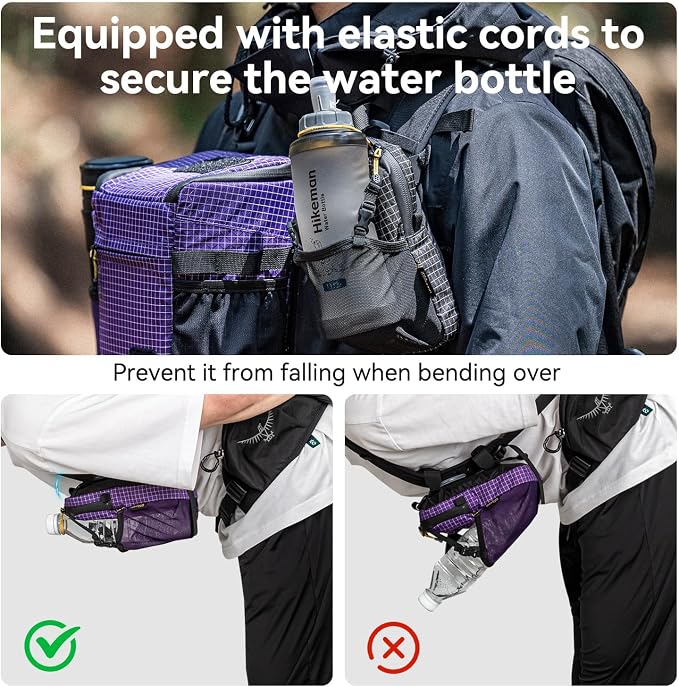 HIKEMAN Backpack Shoulder Strap Pouch - Smartphone Strap Pack,Waterproof Backpack Strap Pocket Attachment Bag for Hikers,Small Crossbody Bag Waist Pack for Sports Hiking Camping(Grey)