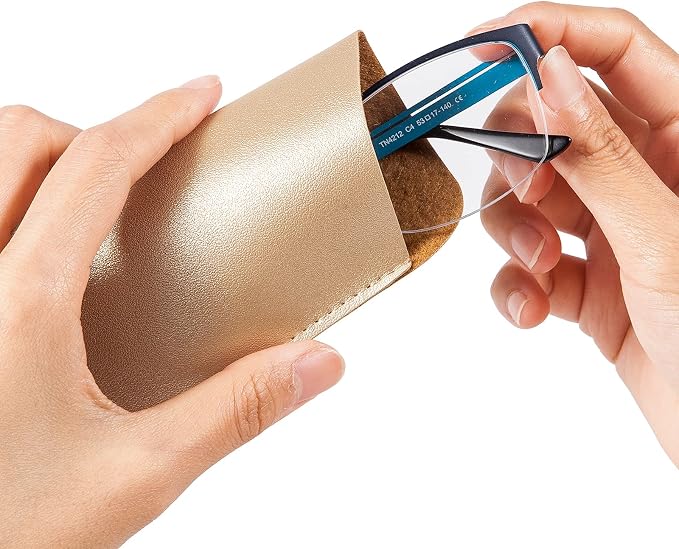 TRIUMPH VISION 3 Pack Reading Glasses Pouch Soft Case Eyeglass Sleeve Slim | Alternative to Bulky Case in bag, Lightweight Lined Padded Protect Optical lens Slip in, Cute Pattern Portable for Daily Use