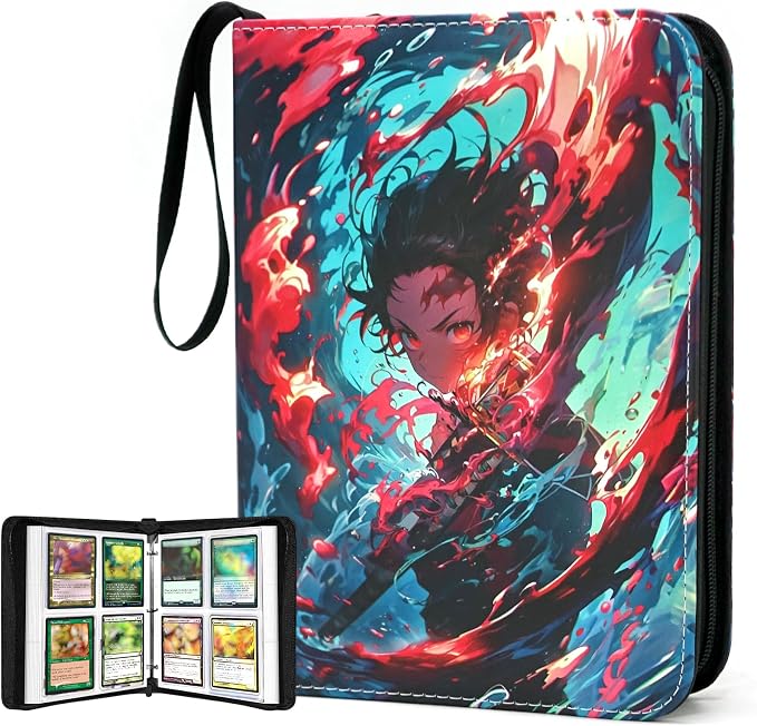 400 Pockets Card Binder for Anime Cards,Portable Waterproof One Piece Cards Storage Book with Removable Sleeves