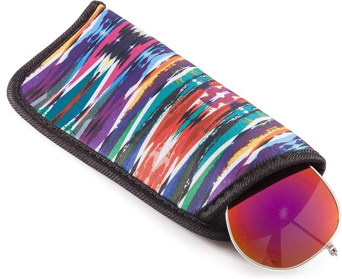 TRIUMPH VISION 3 Pack Reading Glasses Pouch Soft Case Eyeglass Sleeve Slim | Alternative to Bulky Case in bag, Lightweight Lined Padded Protect Optical lens Slip in, Cute Pattern Portable for Daily Use
