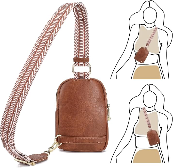 Anti Theft Crossbody Bag for Women, Small RFID Blocking Sling Purse with Zipper Lock for Travel, Vegan Leather