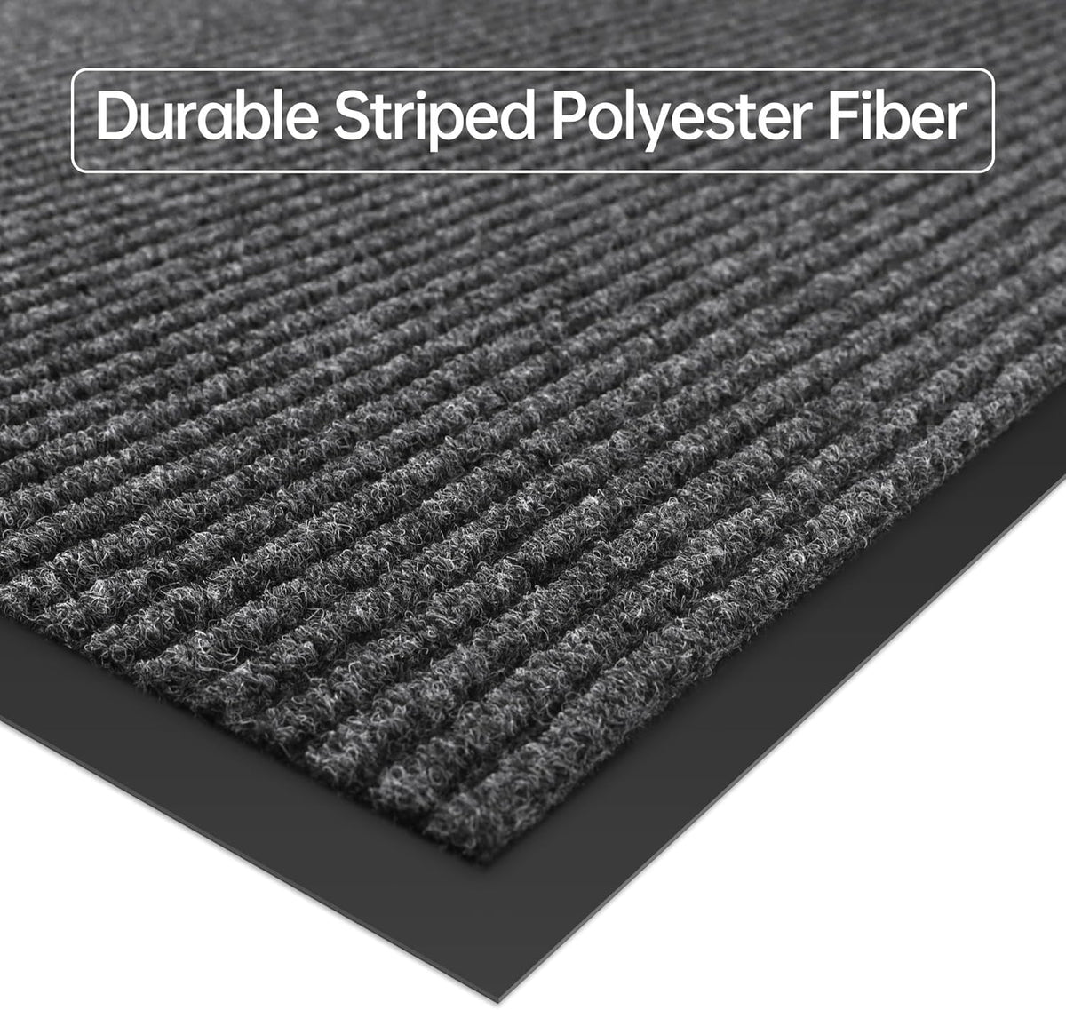 Front Door Mat, 3' x 5' Heavy Duty Indoor Outdoor Welcome Mat for Entryway, Commercial Floor Entrance, Low Profile, Non-Slip, Durable Rubber Backing for Entry, Patio, Home