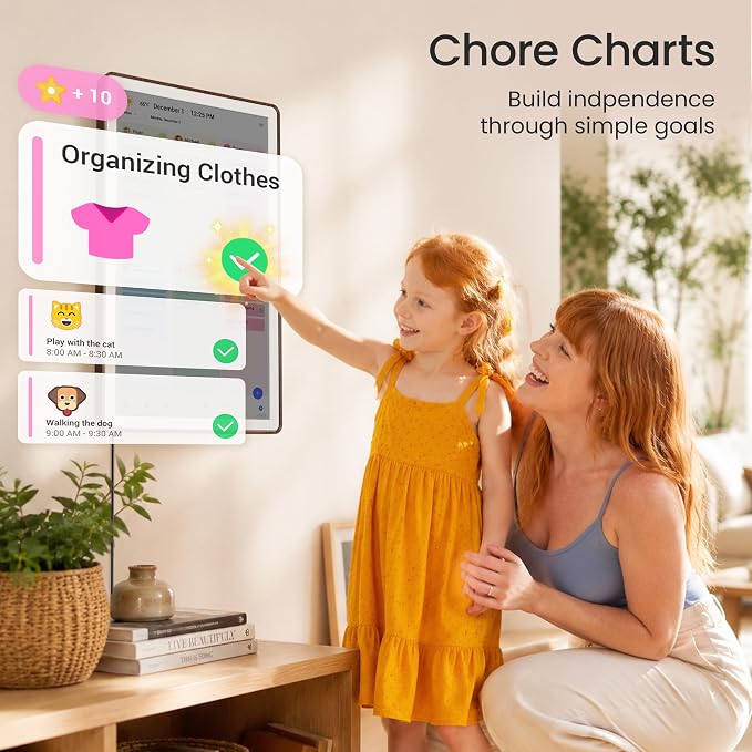 Dragon Touch 21.5 inch Digital Calendar Chore Chart – Digital Picture Frame, Smart Family Planner, Hearth Display Desk Digital Calendar Best Gift for Women, Mom,Christmas, Wedding