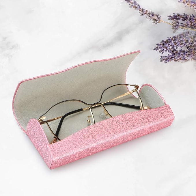 LifeArt Eyeglass Case Hard Shell, Portable Sunglass Case, Fashionable PU Leather Eyeglass Case, Lightweight