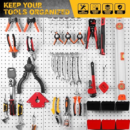 ELEAD 297 Piece Pegboard Hooks Kit, Peg Board Organizer Accessories with Bins for Organizing Various Tools, Fit 1/8 or 1/4 inch Pegboard for Hanging Storage, Garage, Workshop & Craft Room
