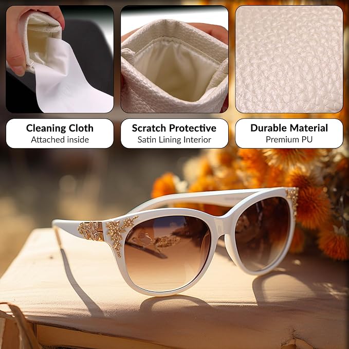Soft Sunglasses case | Large Glasses Case Holder - Eyeglass Pouch Squeeze Top | Glasses pouch Lightweight Extra Layers