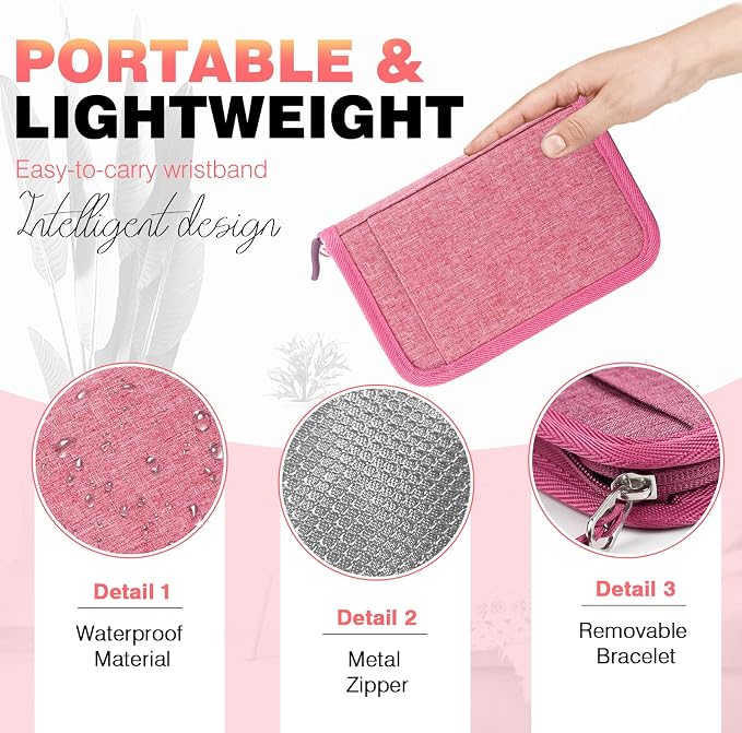 Single Passport Holder for Travel, RFID Travel Document Organizer for Women Waterproof Passport Wallet Men Portable Case for Cards, Boarding Pass, ID, Money, Tickets with Zipper