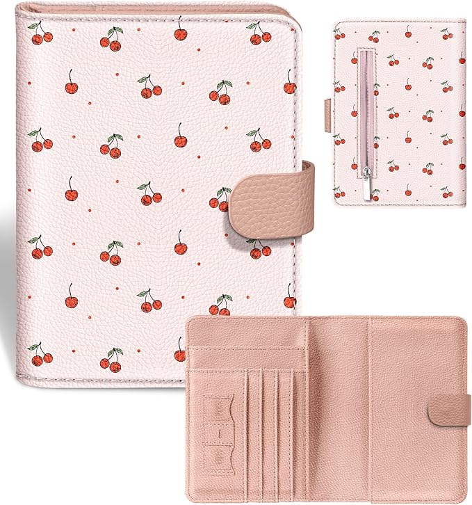 Slohif Airtag Passport Holder Cover Wallet Case for Travel Women - Leather RFID Blocking Passport Book Multiple Personalized Organizer Slim Portable Carrier Card Slots Protector Sleeve Stamp
