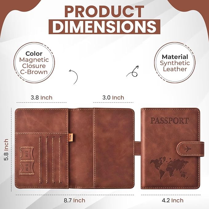 Passport Holder for Travel Essentials, Passport Wallet Cover Case for Travel Must Haves Accessories,Passport Book Holders for Women and Men