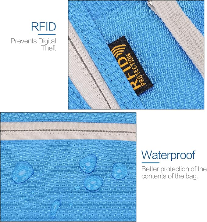 Neck Wallet Lightweight RFID Blocking Waterproof Travel Pouch Passport Wallets for Women Men