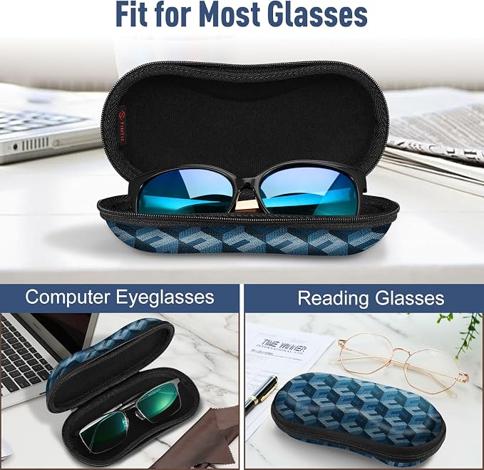 FINTIE Sunglasses Case, Hard EVA Shell Shockproof Sport Glasses Case with Metal Carabiner Travel Zipper Eyeglasses Holder