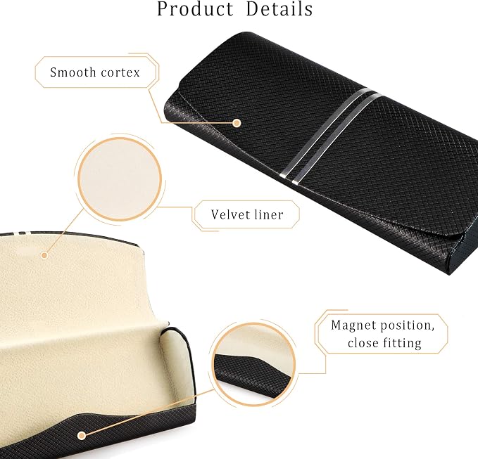 LifeArt Eyeglass Case Hard Shell, Portable Sunglass Case, Fashionable PU Leather Eyeglass Case, Lightweight