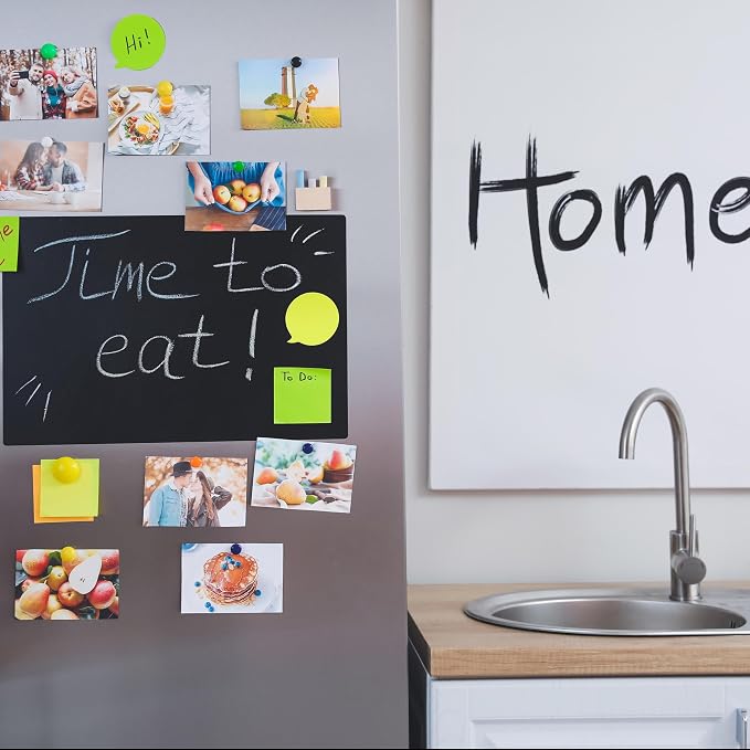 Magnetic Chalkboard 36"x48" for Wall Chalk Board Sticker | Peel & stick magnetic contact paper for walls. Magnet receptive sheet holds magnets, perfect for office or drawing.