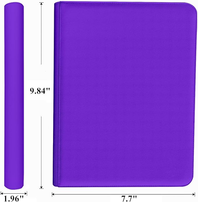 Trading Card Binder 4 Pocket, 240 Pockets Ringless PU Cover Card Collection Binder, Double Sided Card Binder Collector Album, Card Folder for MTG, TCG, Sports Cards, Game Card (Purple, 4Pockets)