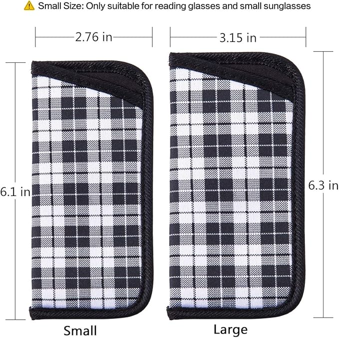 TRIUMPH VISION Reading Glasses Pouch Eyeglass Sleeve Soft Case Slim 3 Pack | Alternative to Bulky Case Lightweight，Neoprene Lined Padded Protect Optical lens Slip in, Cute Pattern Portable for Daily Use