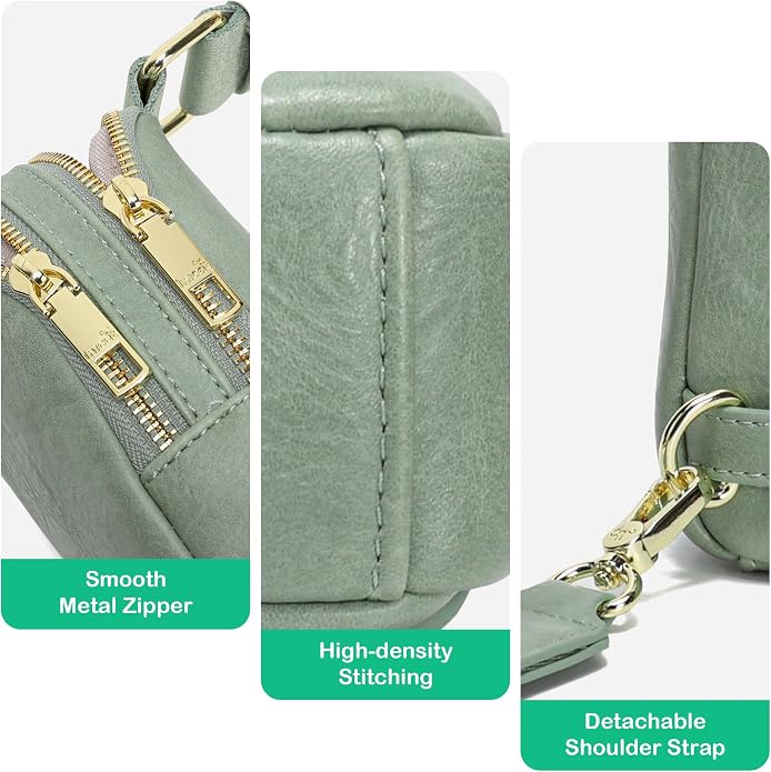 Anti Theft Crossbody Bag for Women, Small RFID Blocking Sling Purse with Zipper Lock for Travel, Vegan Leather