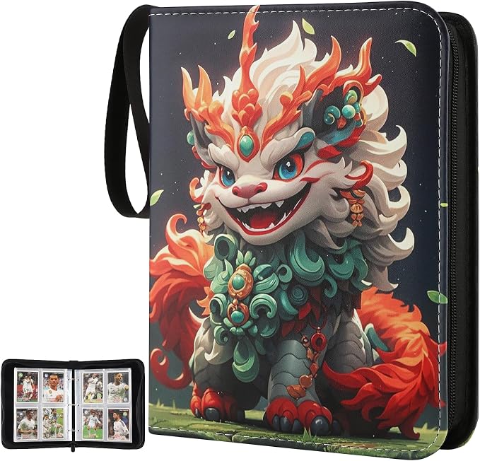 Card Binder 4-pocket,400 Pockets Trading Card Holder Album Book Case for TCG Cards Collection Sports Trading Cards Collector Album for Boys Girls Toys Gift Green