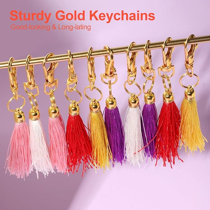 LEOBRO 60PCS Lobster Claw Clasps and Key Rings, 30PCS Keychain Clips and 30PCS Key Chain Ring for Keychain, Key, Jewelry Making, Art Crafts, Gold