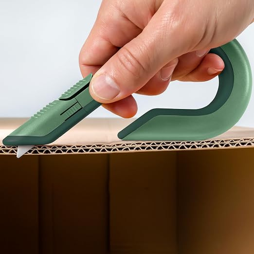 Slice Box Cutter, Heavy Duty Utility Knife, Safe Ceramic Blade Lasting 11x Longer than Metal, Sage, Combo Pack