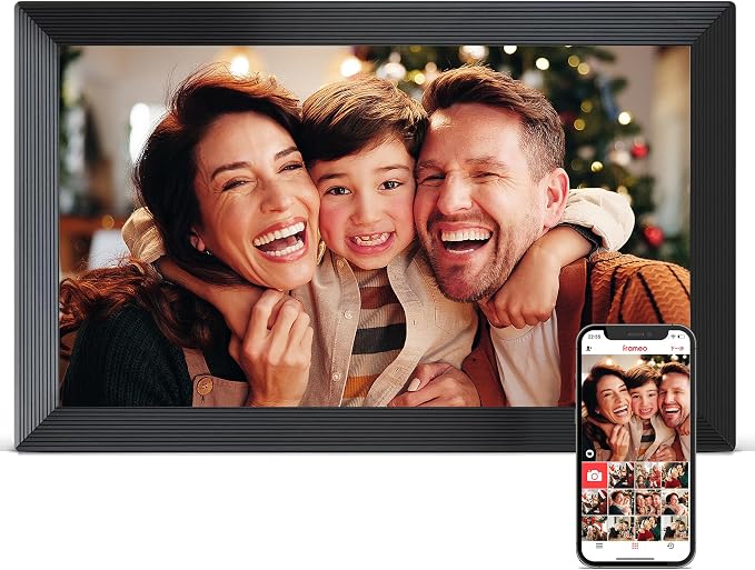 Frameo Digital Frame WiFi, 15.6 inch Digital Picture Frame Large Display, 1920 * 1080 IPS FHD Touch Screen,32GB, Auto-Rotate, Share Instantly, Photo Frame Electronic, Gift for Mom, Wedding, Birthday