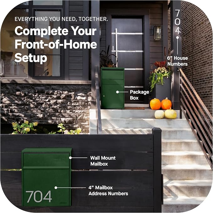 Adoorn Lockable Wall Mount Mailboxes for Outside - Large Anti-Theft Locking Mailbox for Letters - Weatherproof Construction - Durable Steel - 18.5" H x 15" L x 7.5" D - Forest Green