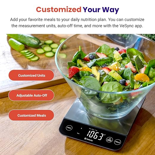 Etekcity 22lb Food Nutrition Scale, Smart Calorie Calculator, Waterproof