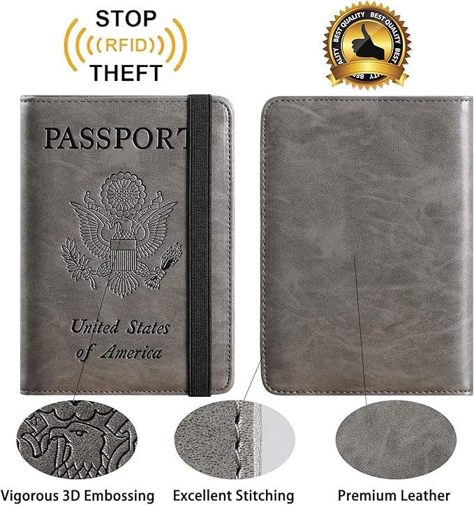 Passport Holder, Travel Essentials, Passport Cover, RFID Travel Wallet | Passport Wallet, Travel Accessories, RFID Blocking, Synthetic Leather Card Case, International Must Haves, For Women Men