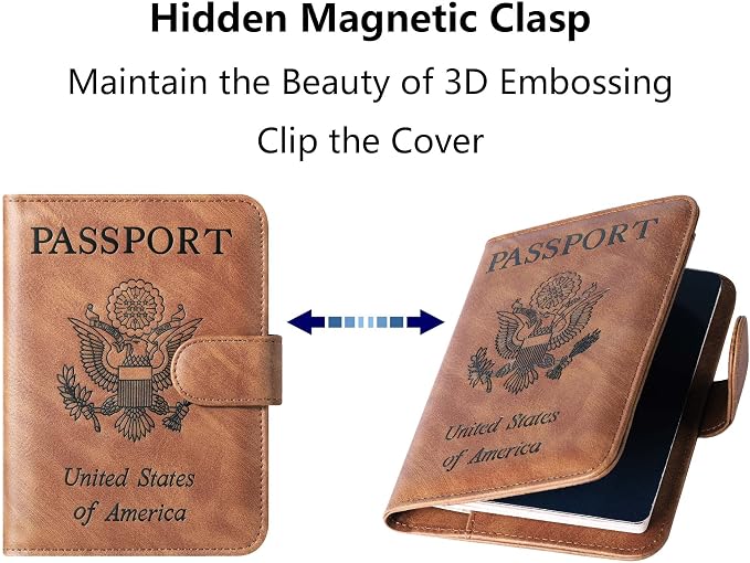 LOHASLIFE Airtag Passport Holder for Travel Essentials, Passport Cover | Wallet, Leather Rfid Blocking Card Case, Travel Accessories, Vacation Luggage Must Haves, for Men Women