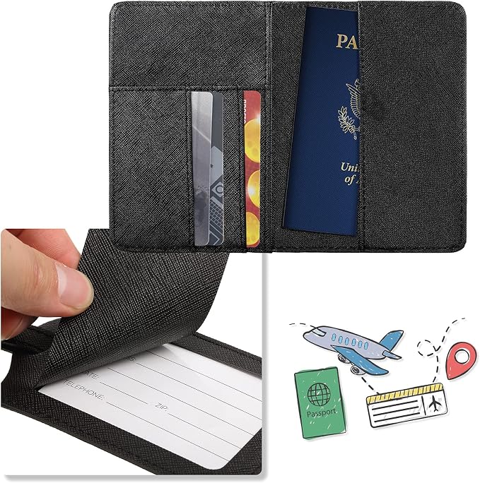 2 Pcs Passport Cover Holder for Travel Waterproof Leather Passport Wallet Case Book Travel Cruise Essentials for Women Men | 2 Pieces