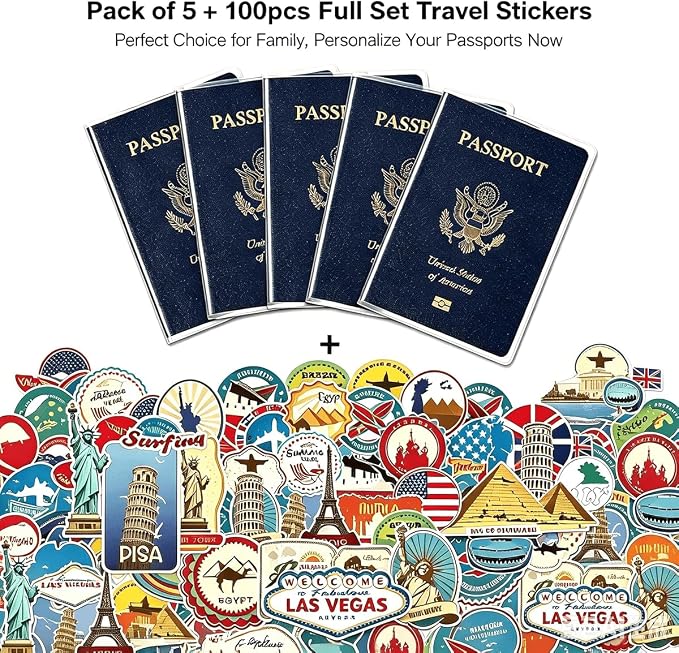5 Pack Clear Passport Cover, Transparent Plastic Passport Protector