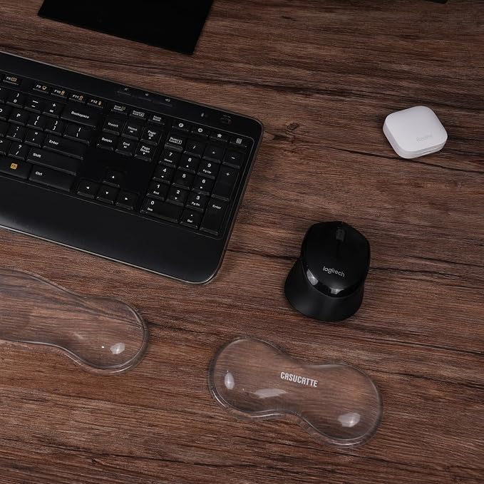 CASUCATTE-Clear Gel Mouse Wrist Rest - Super Non-Slip, Soft & Comfortable, Washable, Relieve Office or Gaming Wrist Pain