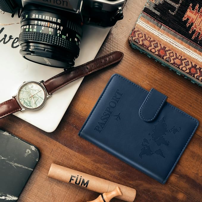 Passport Holder for Travel Women and Men RFID Passport Holder with Card Slots Holder Passport Case Passport cover Passport Wallet Travel Essentials and Accessories