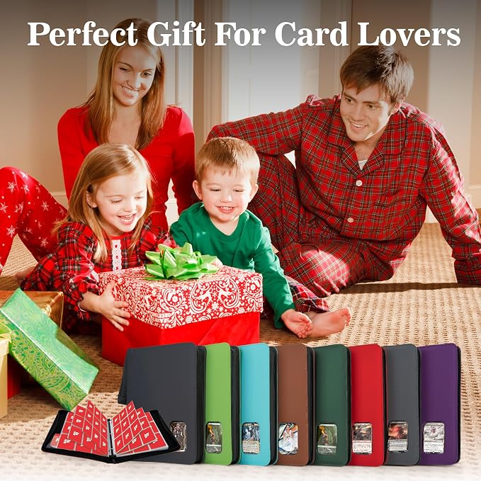 Card Binder 9 Pocket, Trading Card Binder with Clear Window Design, 720 Double Sided Pocket PU Collection Binder, Card Albums for MTG, TCG, and Sports Cards(Red)