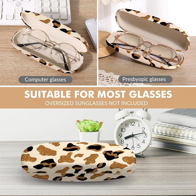 Glasses Case Hard Shell,Portable Protective Eyeglasses Case, Eyeglass Holder Box with Cleaning Cloth, for men women